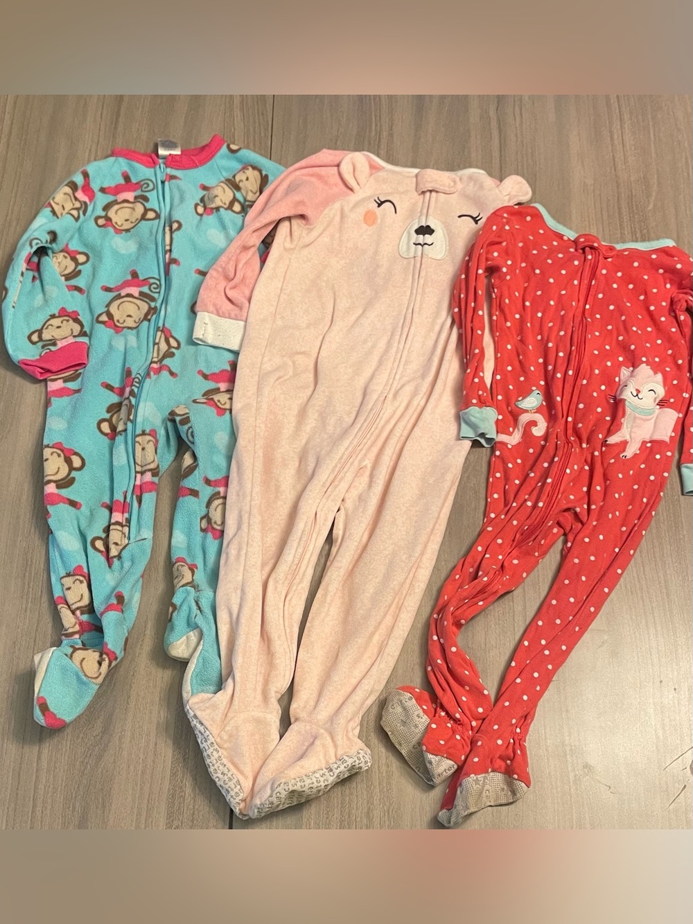 Baby Girl 24 months Footed Sleeper Bundle – 3 Pack